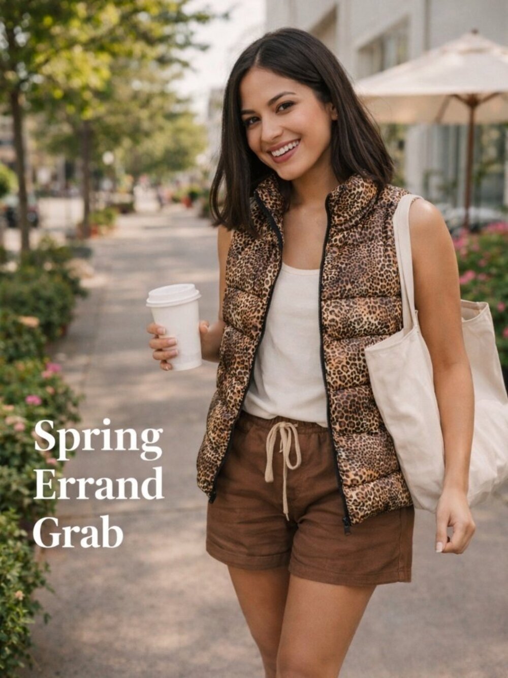 Leopard Print Puffer Vest Lightweight Spring Layer Statement Piece